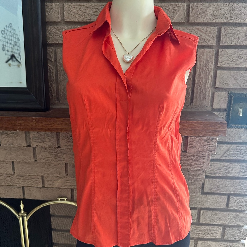 Hugo Boss Women's Sleeveless Orange Top